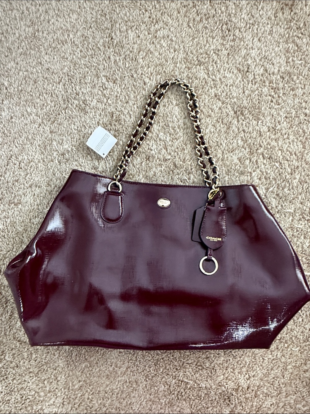 Coach peyton leather chain nwt